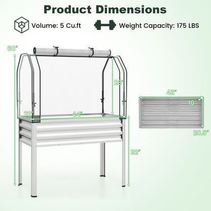 Galvanized Raised Garden Bed With Legs, Greenhouse Cover, Silver Raised Garden Beds at Gallery Canada