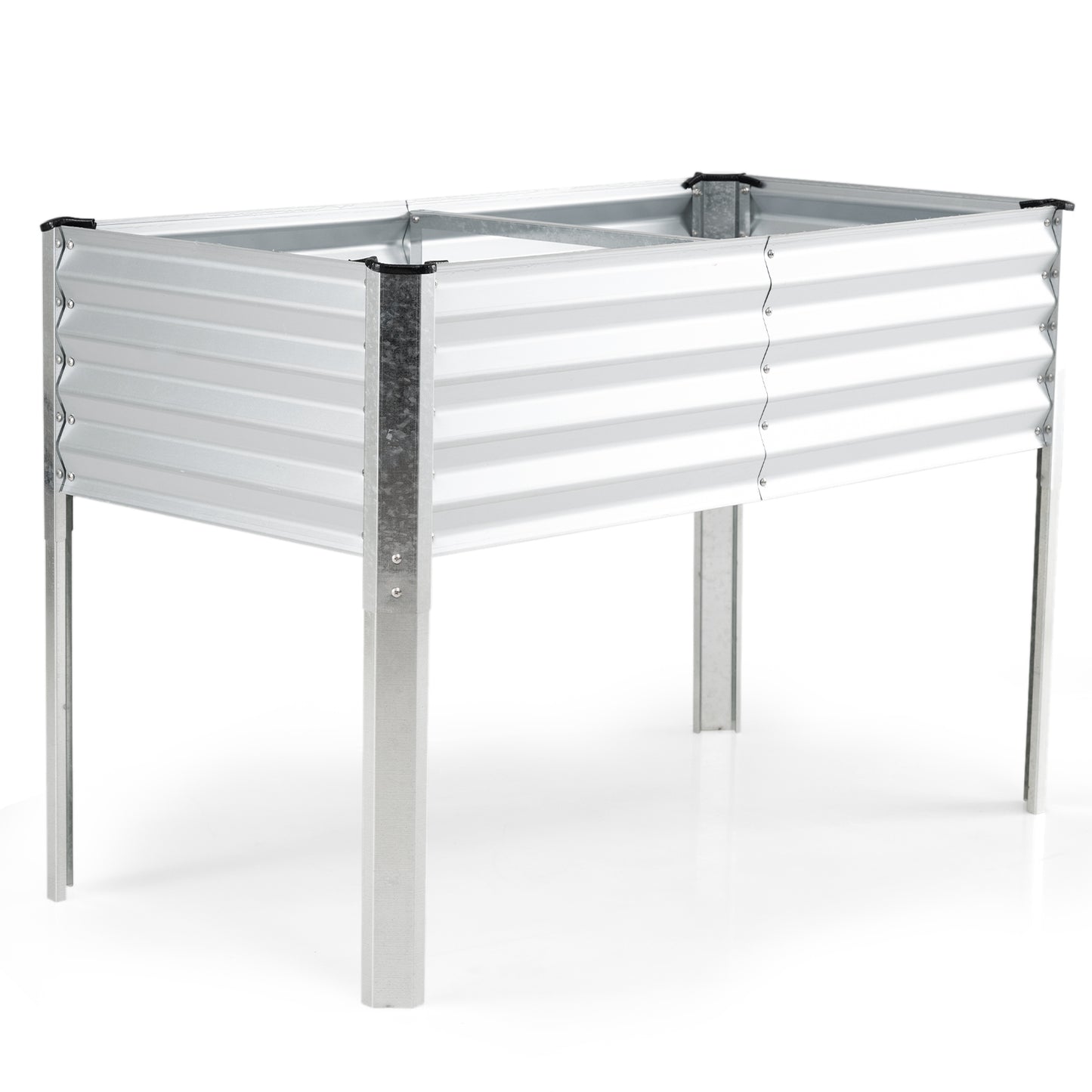 Galvanized Raised Garden Bed With Legs, 46" x 24" x 31", Silver Raised Garden Beds Silver at Gallery Canada