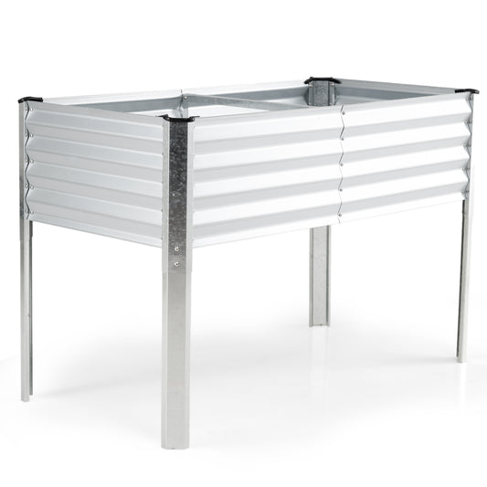 Galvanized Raised Garden Bed With Legs, 46" x 24" x 31", Silver Raised Garden Beds Silver at Gallery Canada