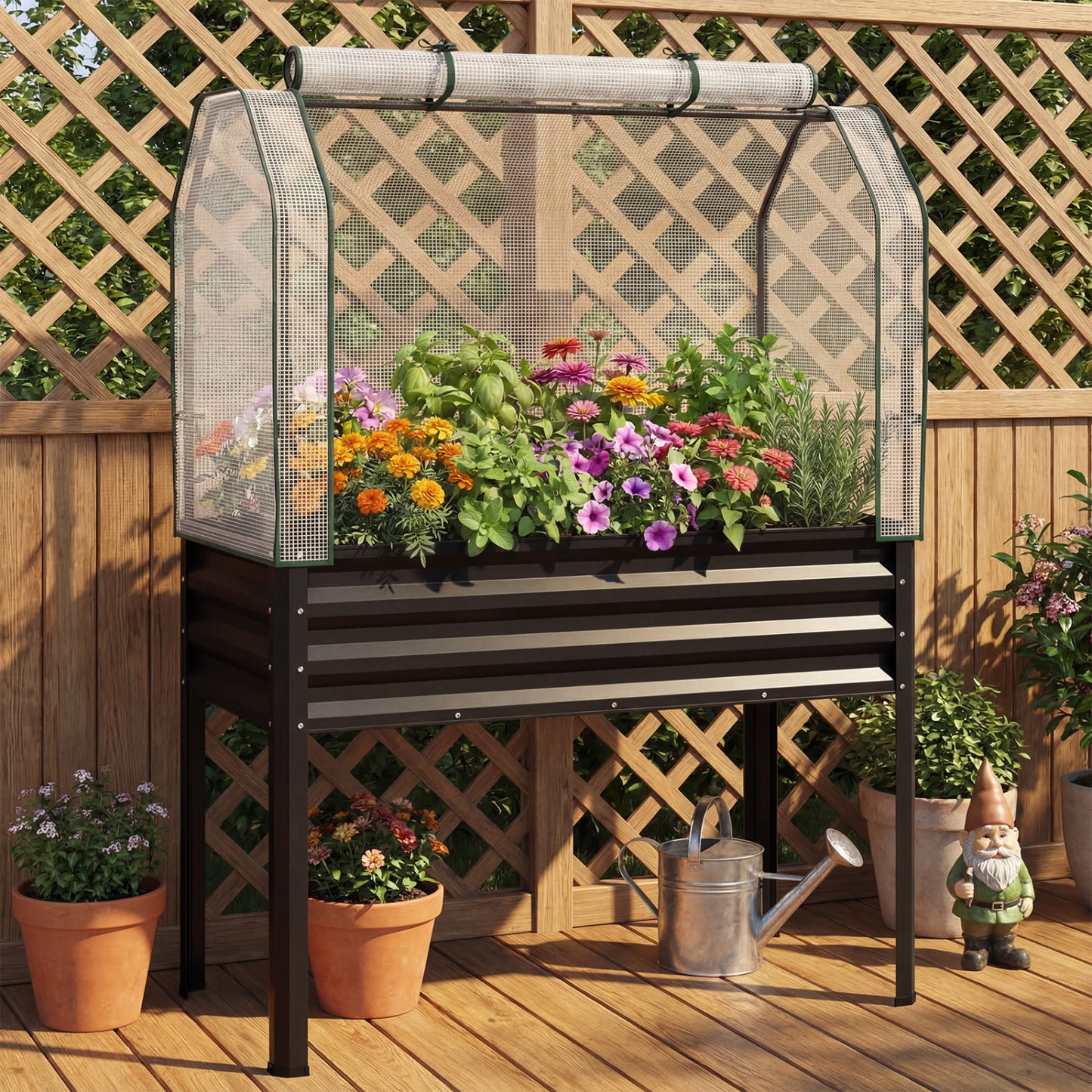 Galvanized Raised Garden Bed With Legs, Greenhouse Cover, Black Raised Garden Beds at Gallery Canada