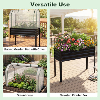 Galvanized Raised Garden Bed With Legs, Greenhouse Cover, Black Raised Garden Beds at Gallery Canada