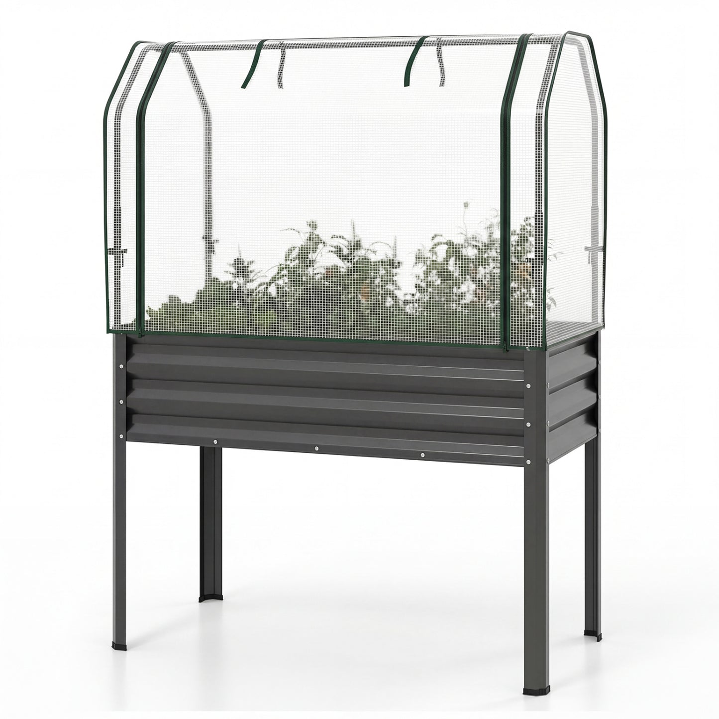 Galvanized Raised Garden Bed With Legs, Greenhouse Cover, Gray Raised Garden Beds at Gallery Canada