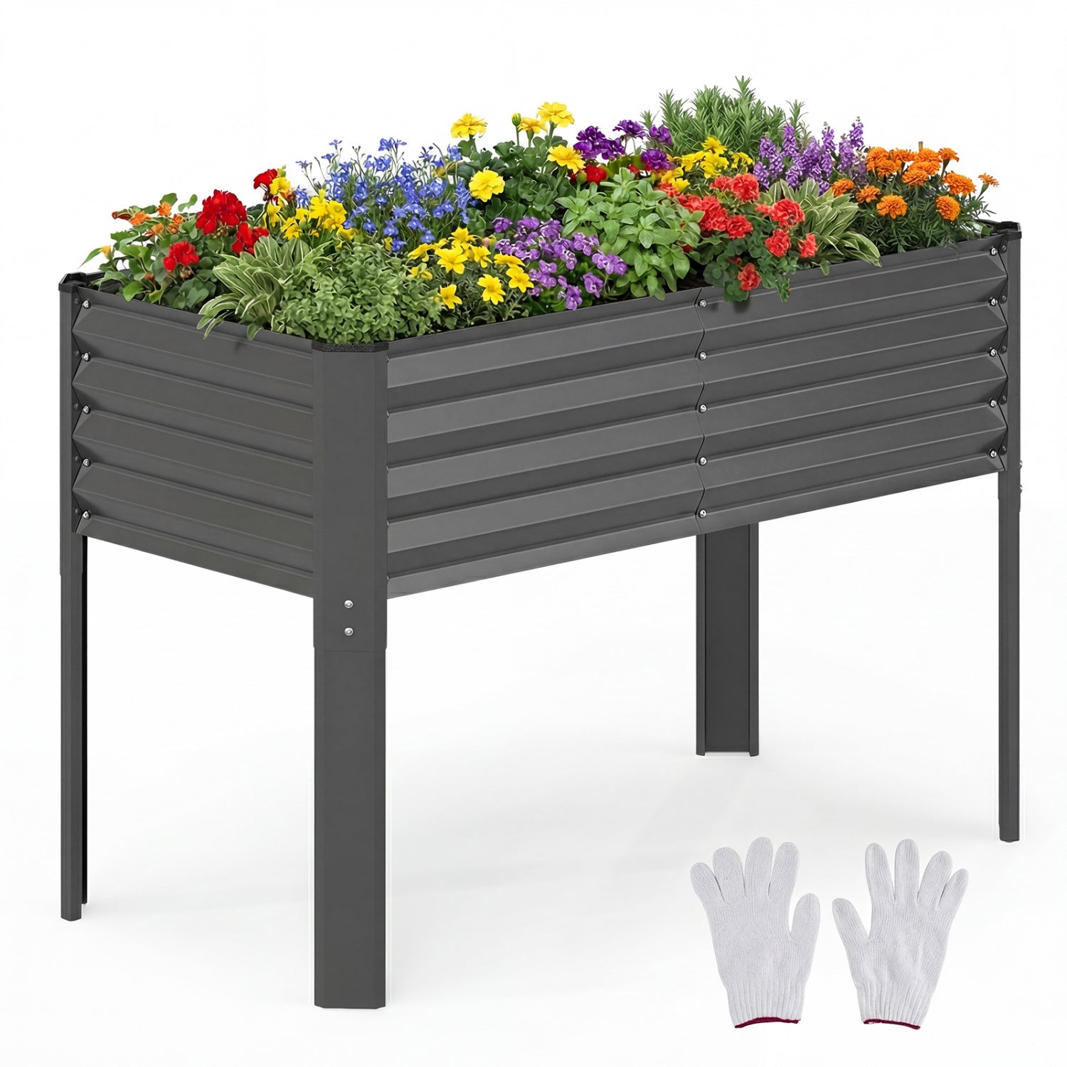 Galvanized Raised Garden Bed With Legs, 46