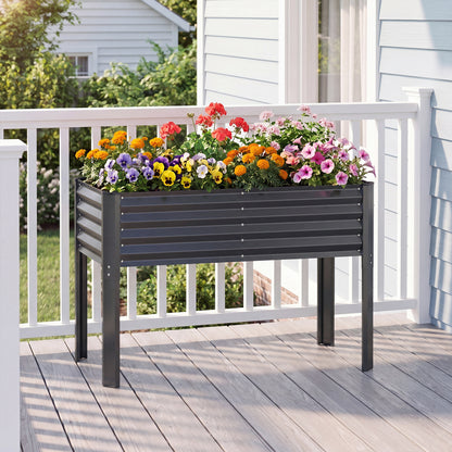 Galvanized Raised Garden Bed With Legs, 46" x 24" x 31", Gray Raised Garden Beds at Gallery Canada
