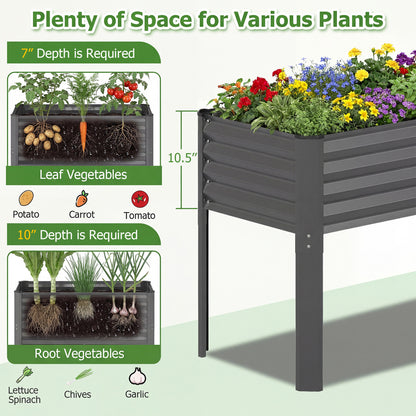 Galvanized Raised Garden Bed With Legs, 46" x 24" x 31", Gray Raised Garden Beds at Gallery Canada