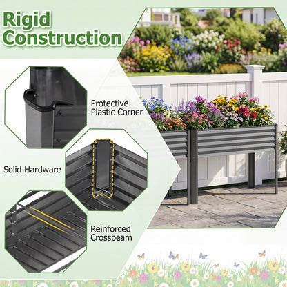 Galvanized Raised Garden Bed With Legs, 46" x 24" x 31", Gray Raised Garden Beds at Gallery Canada