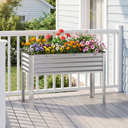 Galvanized Raised Garden Bed With Legs, 46" x 24" x 31", Silver Raised Garden Beds at Gallery Canada