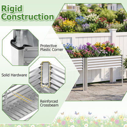 Galvanized Raised Garden Bed With Legs, 46" x 24" x 31", Silver Raised Garden Beds at Gallery Canada