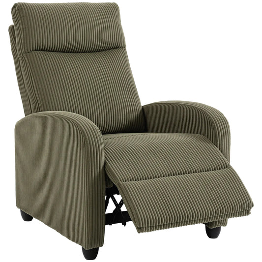 Manual Recliner Chair, Padded Seat, Living Room Seating Sofas & Reclining Chairs Dark Green at Gallery Canada