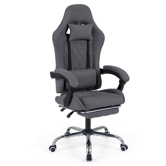 Gaming Chair Height Adjustable Computer Chair with Headrest and Lumbar Support, Gray