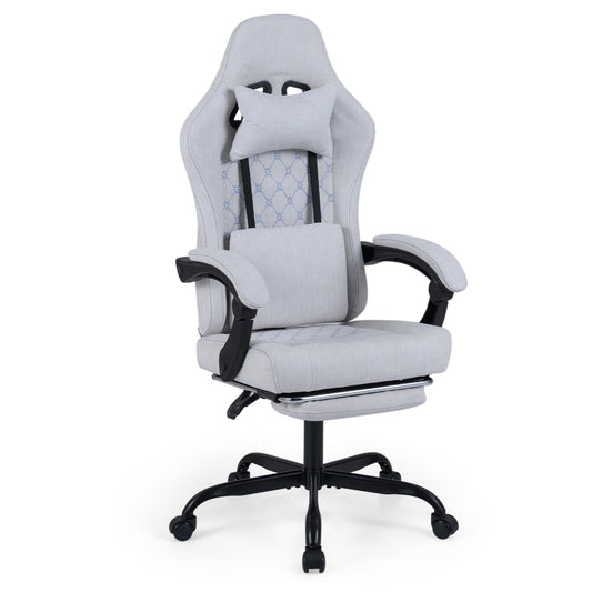 Gaming Chair Height Adjustable Computer Chair with Headrest Video Game Chair, Gray