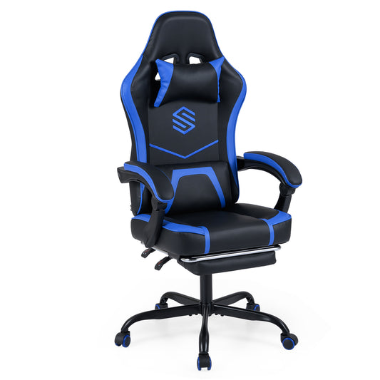 Gaming Chair Height Adjustable Computer Chair with Headrest Ergonomic Office Task Chair, Navy