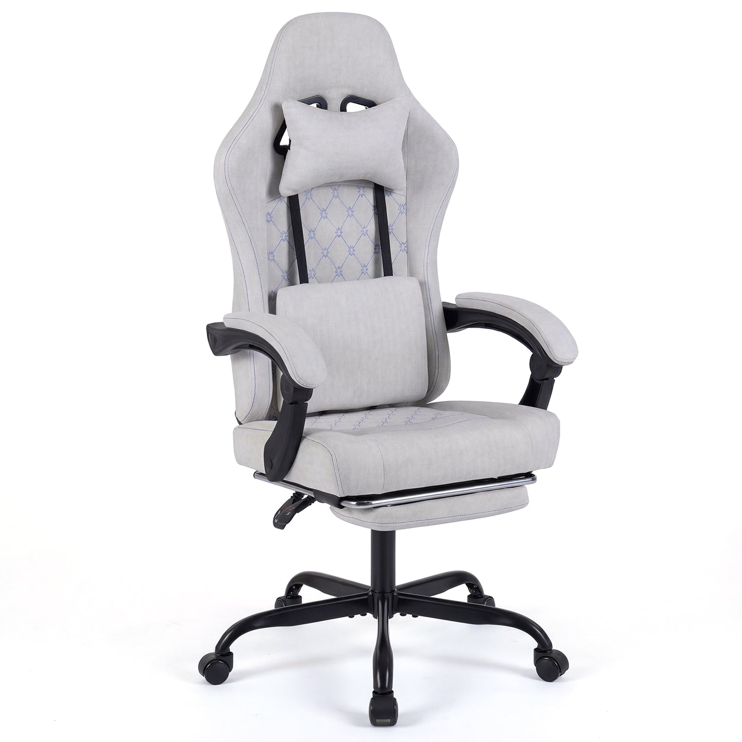 Gaming Chair Height Adjustable Computer Chair with Headrest Video Game Chair, Gray Gaming Chairs at Gallery Canada