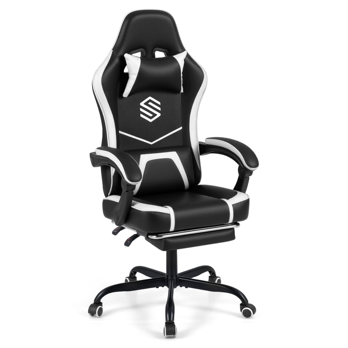 Gaming Chair Height Adjustable Computer Chair with Headrest Ergonomic Office Task Chair, Black Gaming Chairs at Gallery Canada