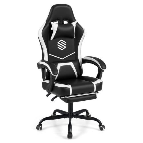 Gaming Chair Height Adjustable Computer Chair with Headrest Ergonomic Office Task Chair, Black