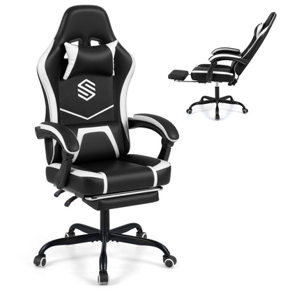 Gaming Chair Height Adjustable Computer Chair with Headrest Ergonomic Office Task Chair, Black Gaming Chairs at Gallery Canada