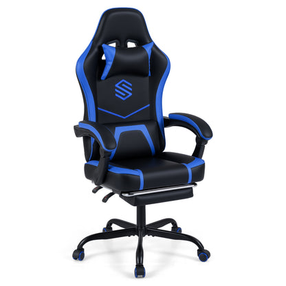 Gaming Chair Height Adjustable Computer Chair with Headrest Ergonomic Office Task Chair, Navy Gaming Chairs at Gallery Canada