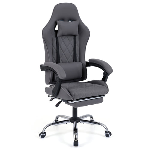Gaming Chair Height Adjustable Computer Chair with Headrest and Lumbar Support, Gray
