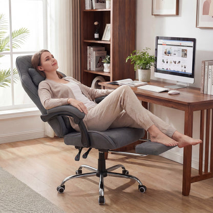 Gaming Chair Height Adjustable Computer Chair with Headrest and Lumbar Support, Gray Gaming Chairs at Gallery Canada