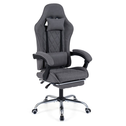 Gaming Chair Height Adjustable Computer Chair with Headrest and Lumbar Support, Gray Gaming Chairs at Gallery Canada