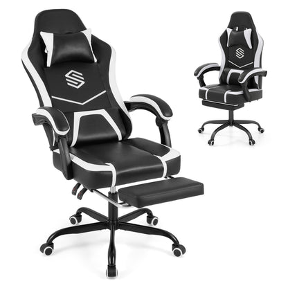 Gaming Chair Height Adjustable Computer Chair with Headrest Ergonomic Office Task Chair, Black Gaming Chairs at Gallery Canada