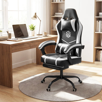 Gaming Chair Height Adjustable Computer Chair with Headrest Ergonomic Office Task Chair, Black Gaming Chairs at Gallery Canada