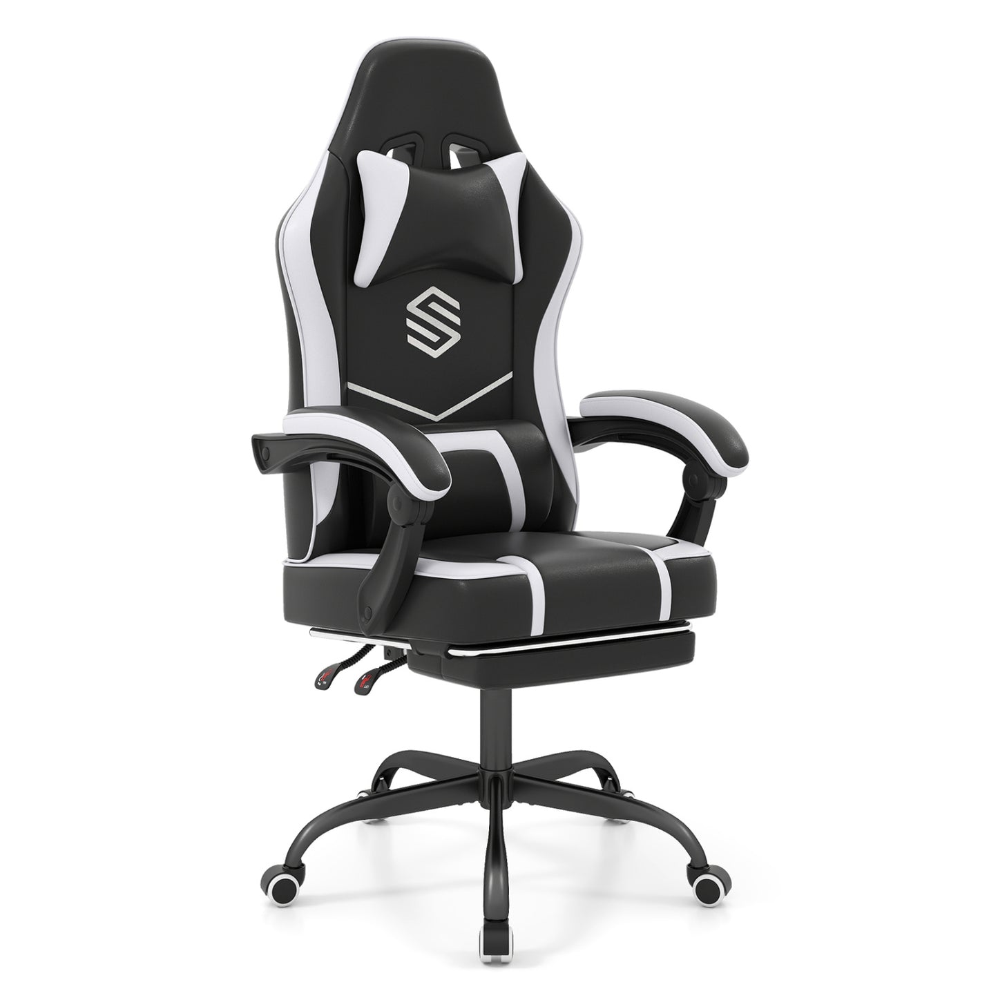 Gaming Chair Height Adjustable Computer Chair with Headrest Ergonomic Office Task Chair, Black Gaming Chairs at Gallery Canada