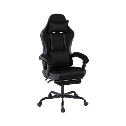 Gaming Chair Height Adjustable Computer Chair with Headrest Lumbar Support Linkage Armrests, Black Gaming Chairs at Gallery Canada