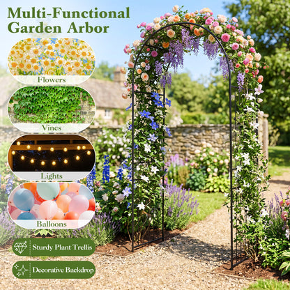 Garden Arch 87" Tall Heavy Duty Metal Arbor Trellis Outdoor Decor at Gallery Canada