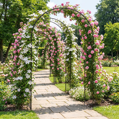 Garden Arch 87" Tall Heavy Duty Metal Arbor Trellis Outdoor Decor at Gallery Canada