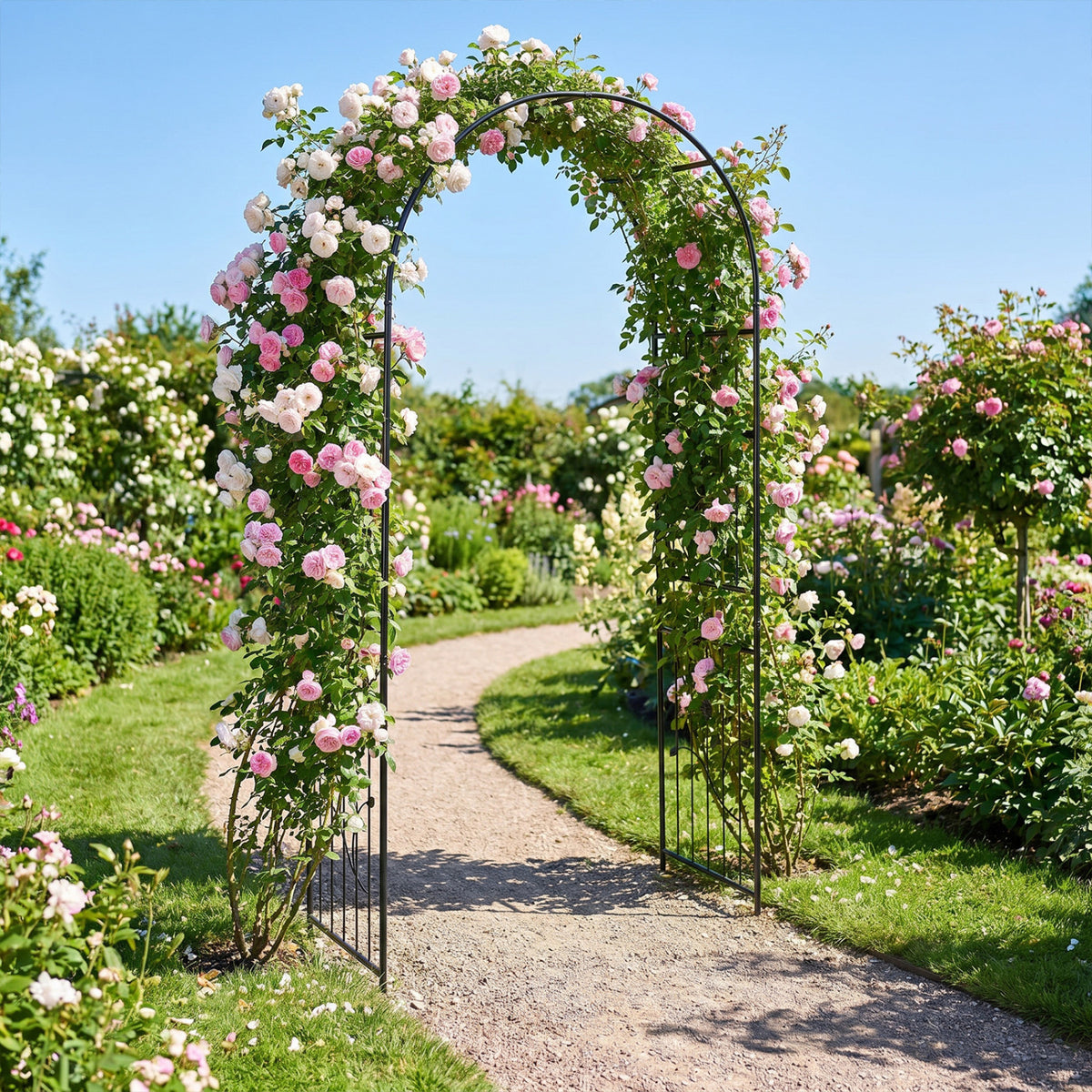 Garden Arch 87" Tall Heavy Duty Metal Arbor Trellis Outdoor Decor at Gallery Canada