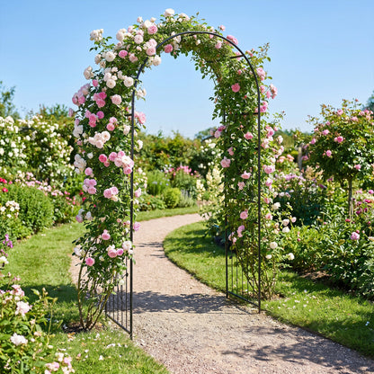 Garden Arch 87" Tall Heavy Duty Metal Arbor Trellis Outdoor Decor at Gallery Canada