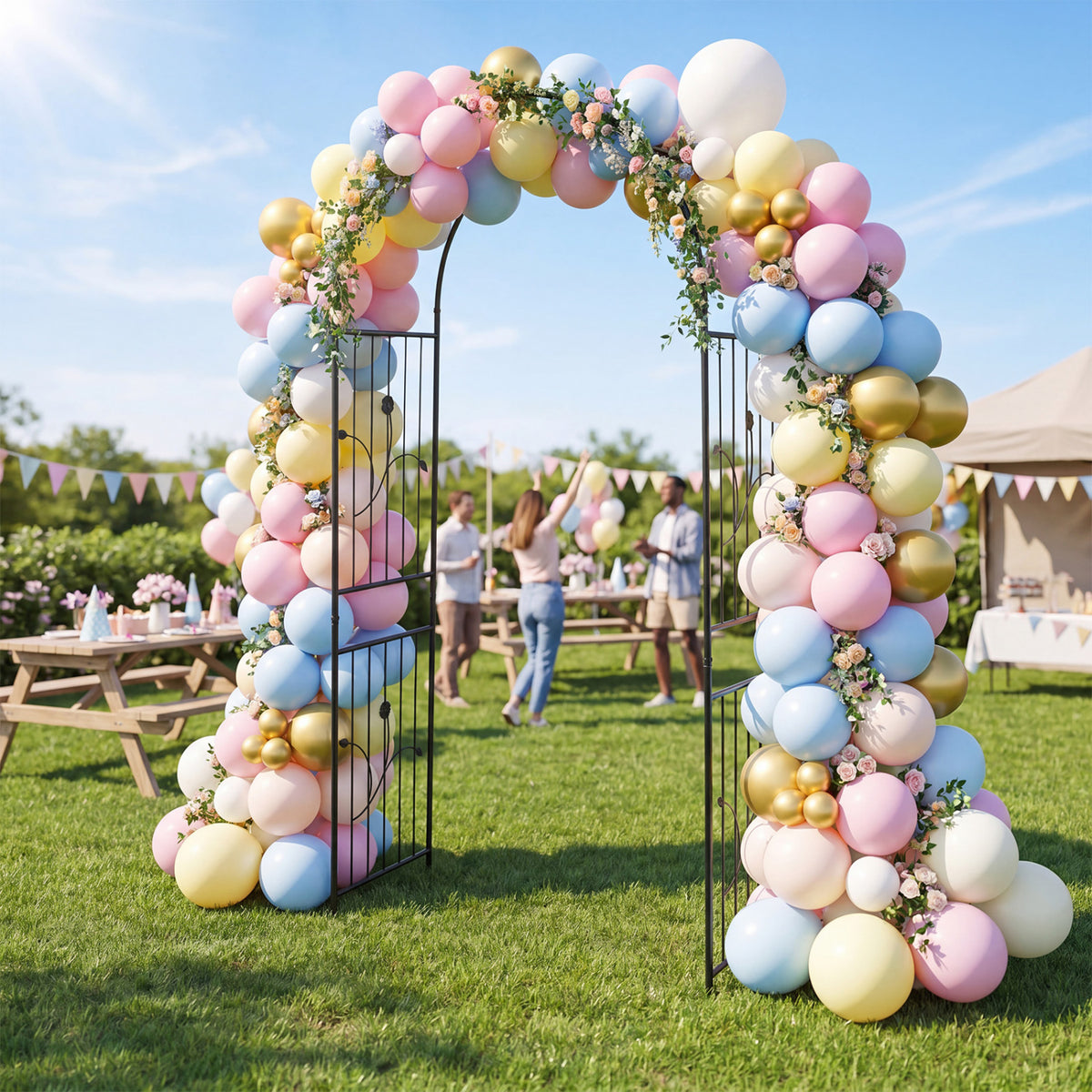 Garden Arch 87" Tall Heavy Duty Metal Arbor Trellis Outdoor Decor at Gallery Canada