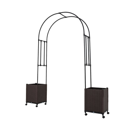Garden Arch Trellis With 2 Self-Watering Planter Boxes, Black Plant Supports at Gallery Canada