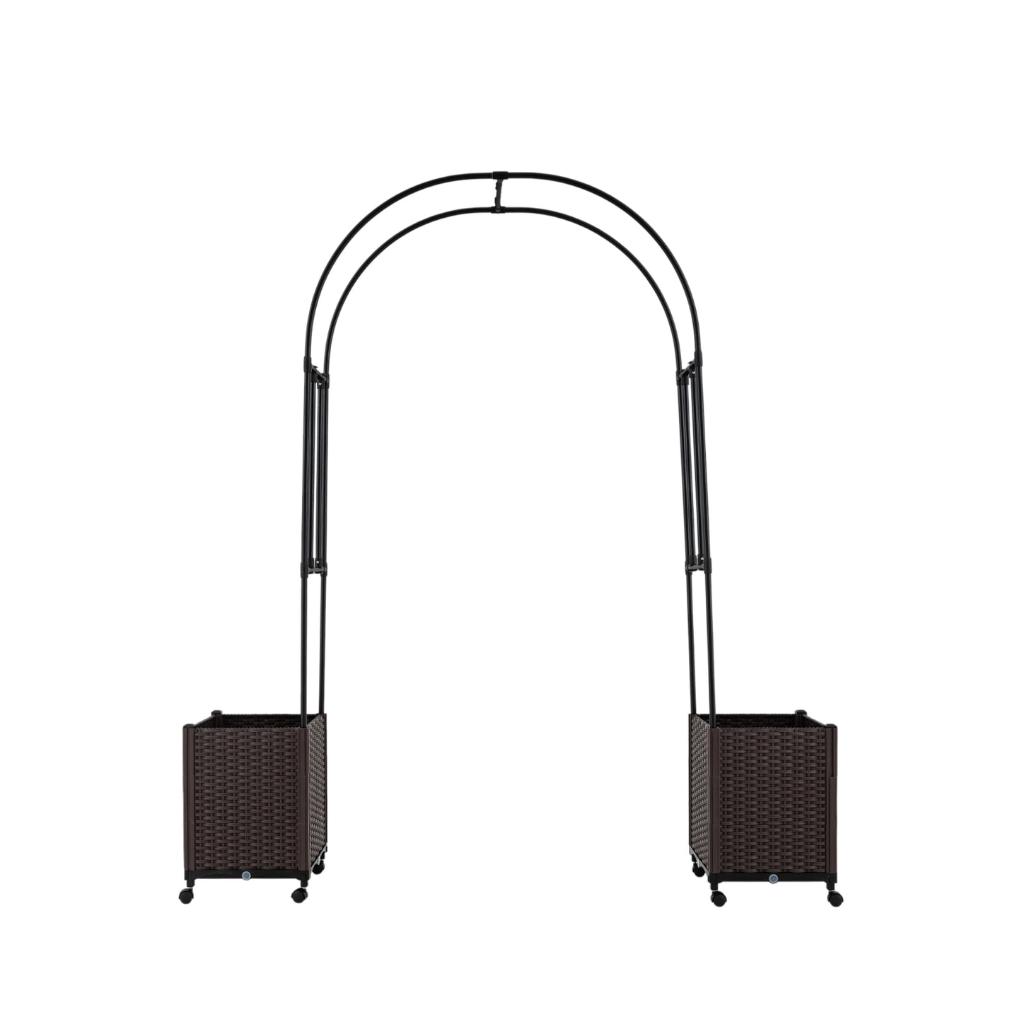Garden Arch Trellis With 2 Self-Watering Planter Boxes, Black Plant Supports at Gallery Canada