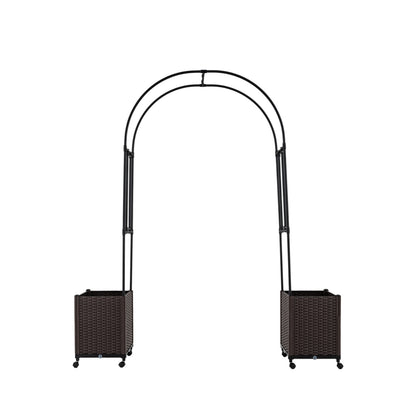 Garden Arch Trellis With 2 Self-Watering Planter Boxes, Black Plant Supports at Gallery Canada
