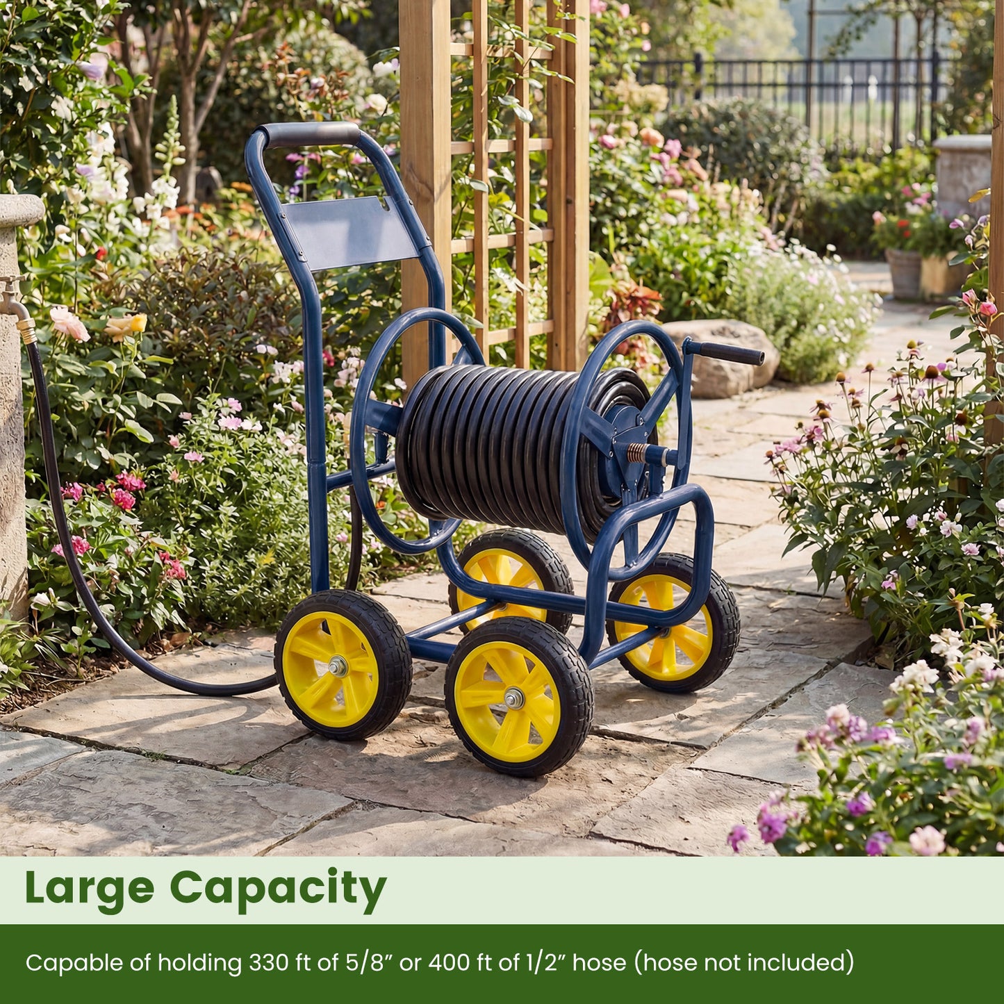 Garden Hose Reel Cart, 330 Ft, 3/4 Inch or 5/8 Inch, Blue Watering & Irrigation at Gallery Canada