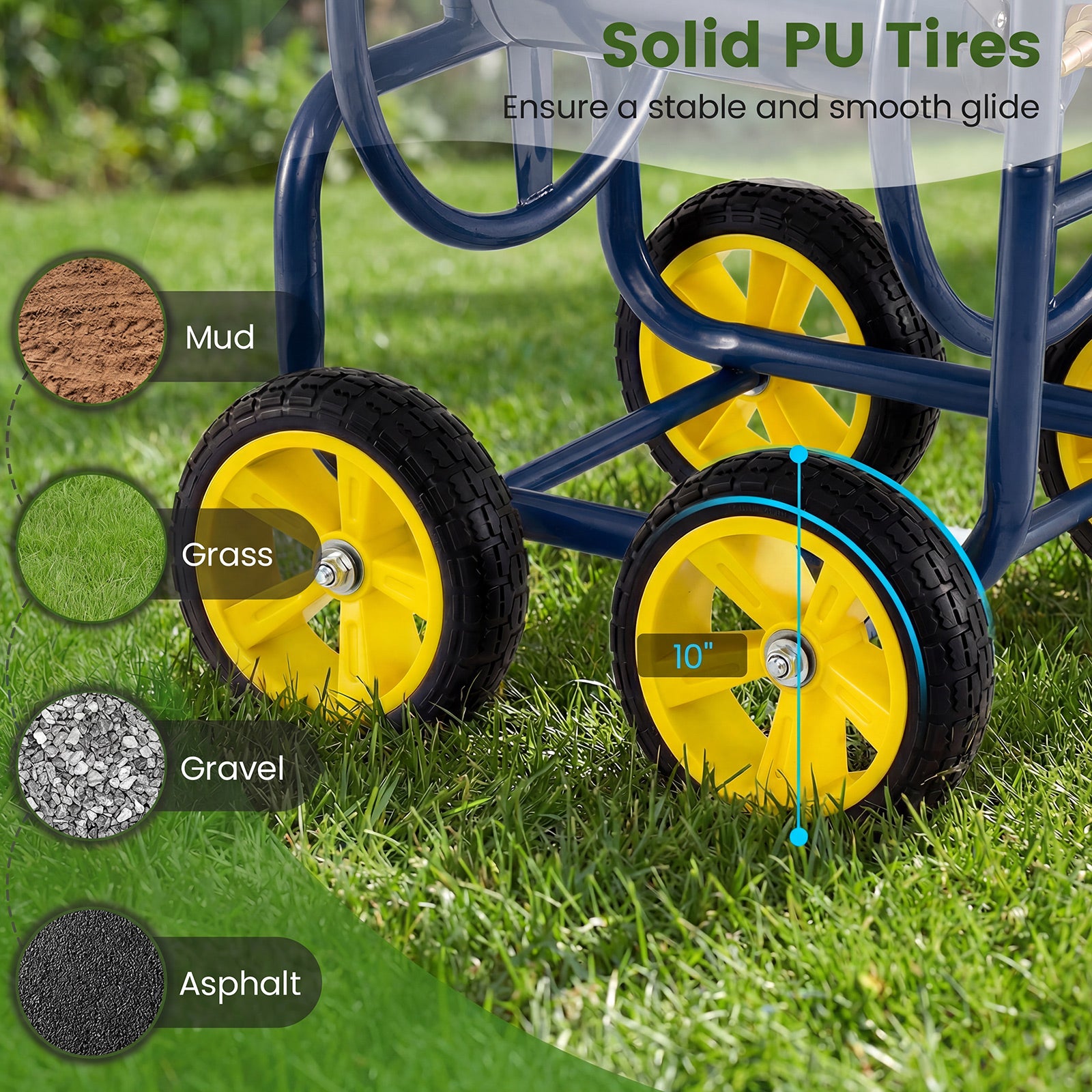 Garden Hose Reel Cart, 330 Ft, 3/4 Inch or 5/8 Inch, Blue Watering & Irrigation at Gallery Canada