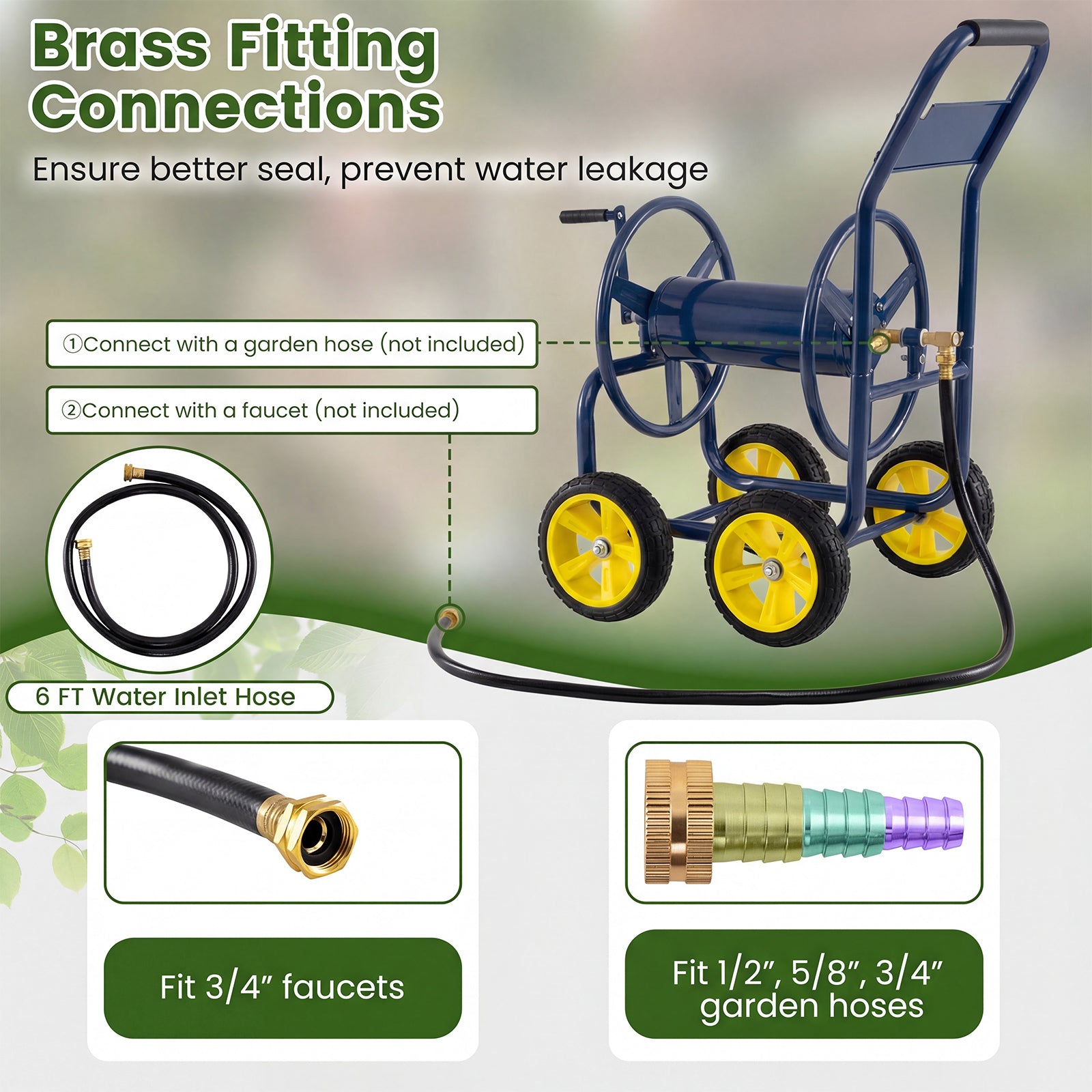 Garden Hose Reel Cart, 330 Ft, 3/4 Inch or 5/8 Inch, Blue Watering & Irrigation at Gallery Canada