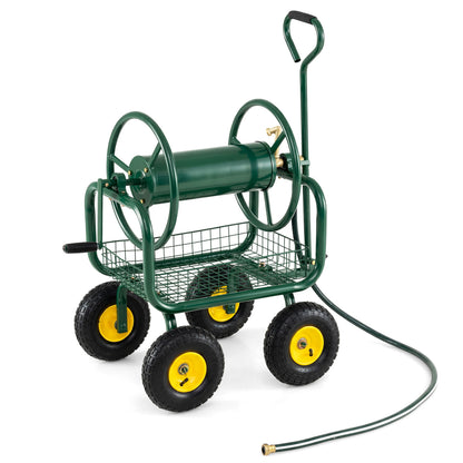 Garden Hose Reel Cart, 300 Feet, Large Capacity, 4 Wheels, Storage Basket, Green Watering & Irrigation at Gallery Canada