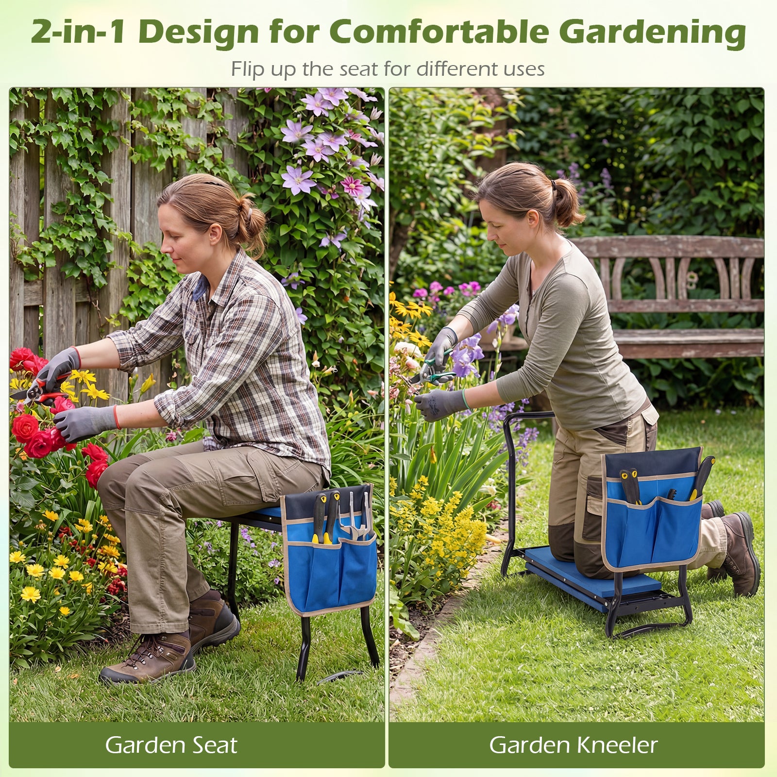 Folding Garden Kneeler And Seat, Blue Garden Tools at Gallery Canada