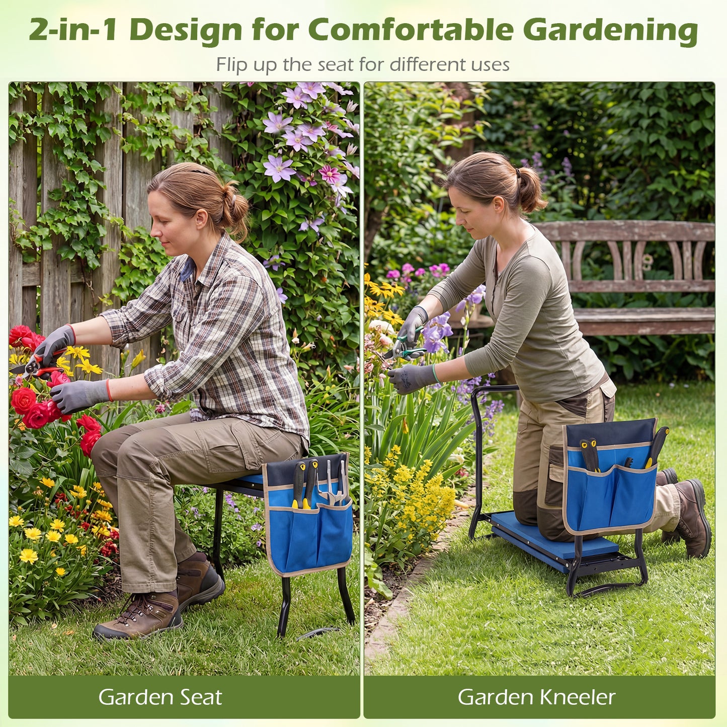 Folding Garden Kneeler And Seat, Blue Garden Tools at Gallery Canada
