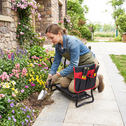 Folding Garden Kneeler Seat, Black Garden Tools at Gallery Canada