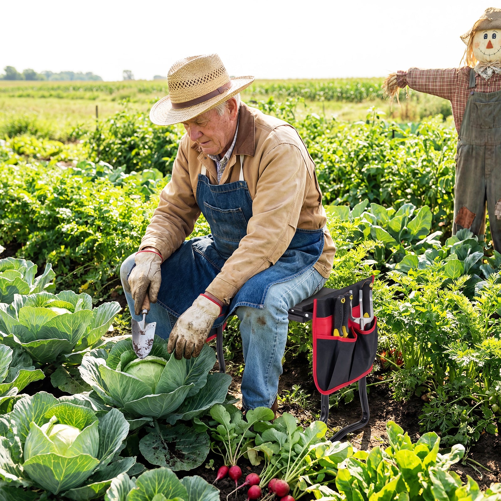 Folding Garden Kneeler Seat, Black Garden Tools at Gallery Canada