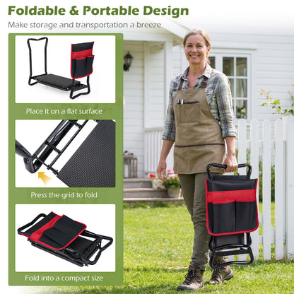 Folding Garden Kneeler Seat, Black Garden Tools at Gallery Canada