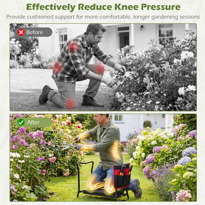 Folding Garden Kneeler Seat, Black Garden Tools at Gallery Canada