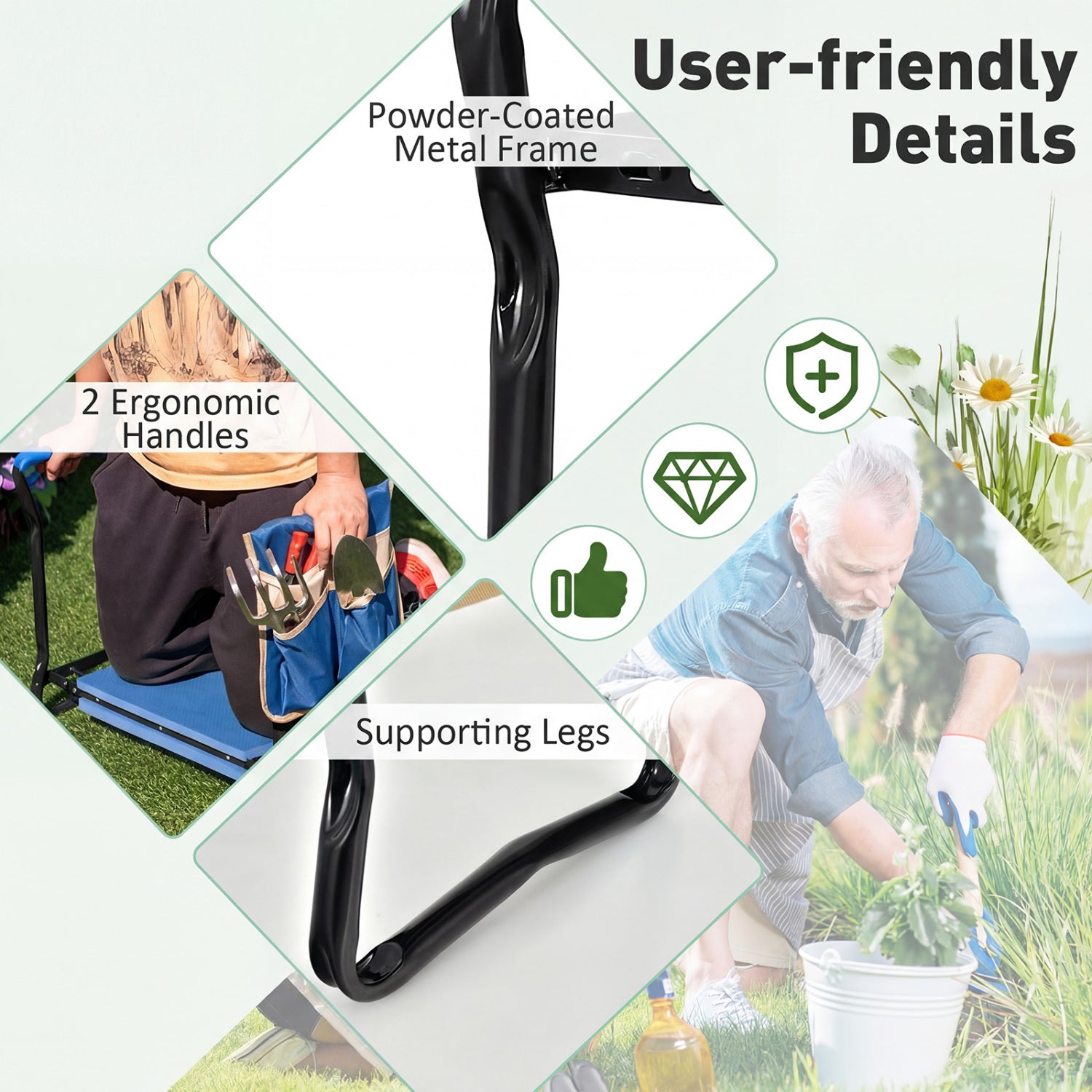 Folding Garden Kneeler And Seat, Blue Garden Tools at Gallery Canada