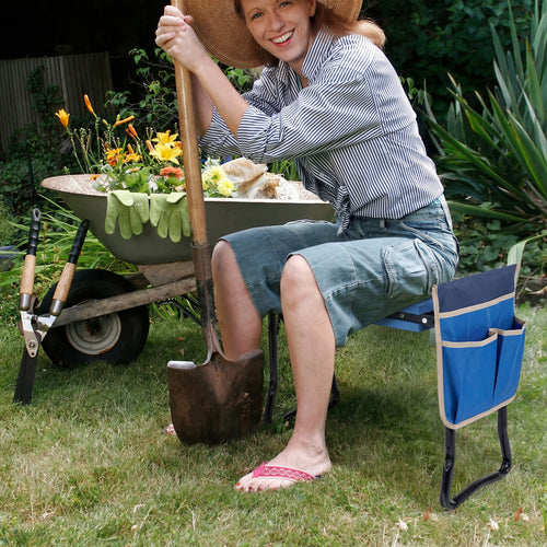 Folding Garden Kneeler And Seat, Blue