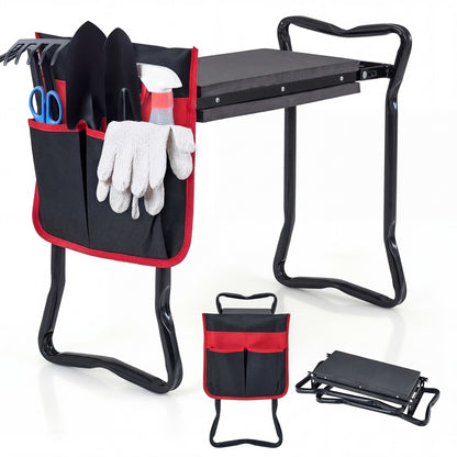 Folding Garden Kneeler Seat, Black Garden Tools Black at Gallery Canada