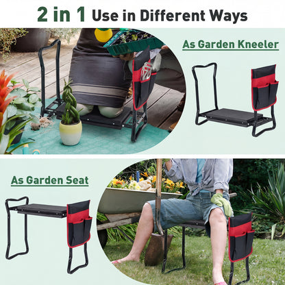 Folding Garden Kneeler Seat, Black Garden Tools at Gallery Canada